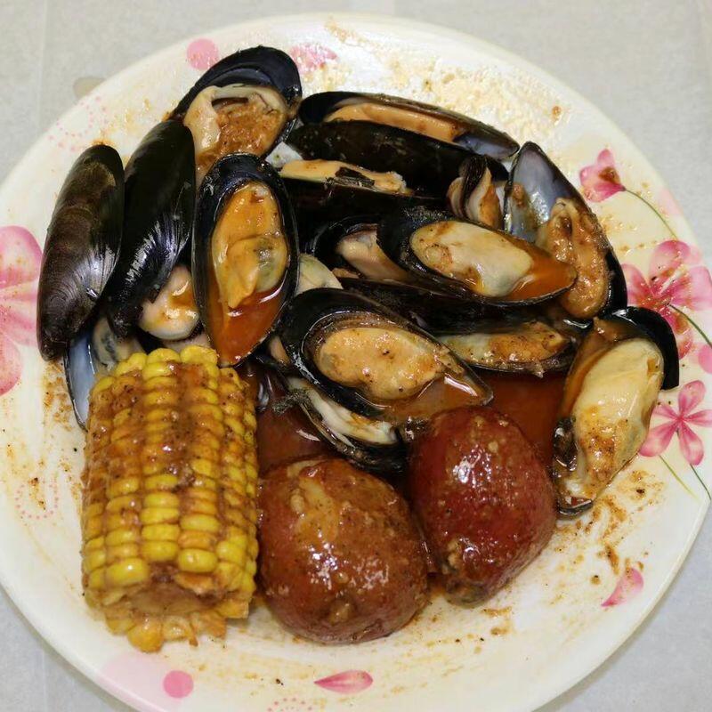 1lb black mussels steam