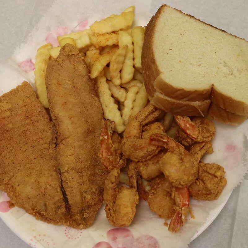 1 Tilapia and 0.5 lb Shrimp with Fries