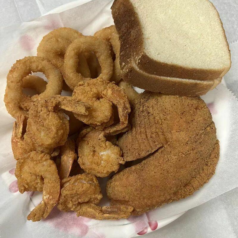 1 Tilapia and 0.5 lb Shrimp with Onion Rings